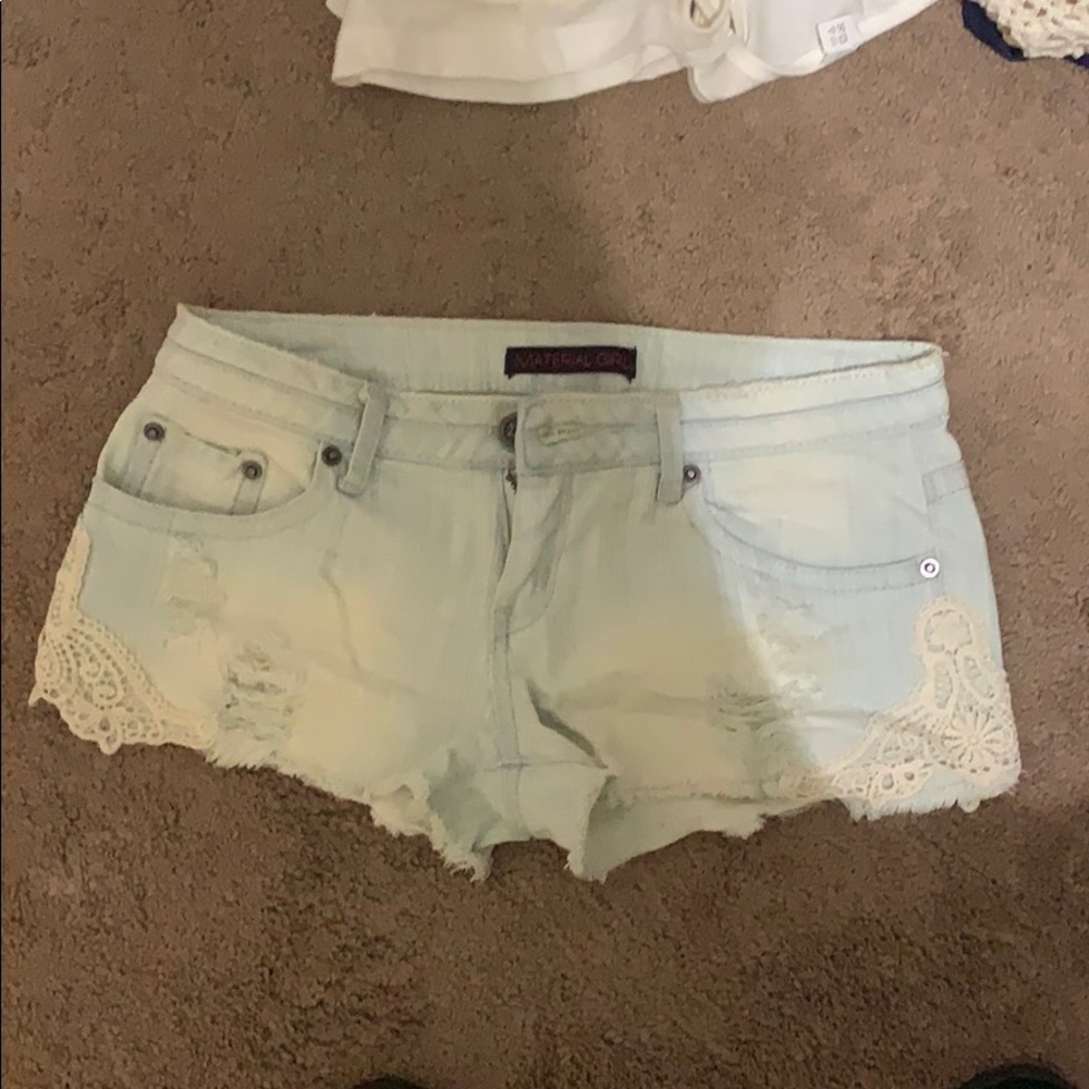 Material girl jean shorts
